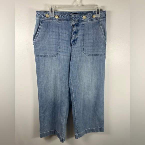 Talbots Denim - Talbots Blue Wide Leg Crop Jeans